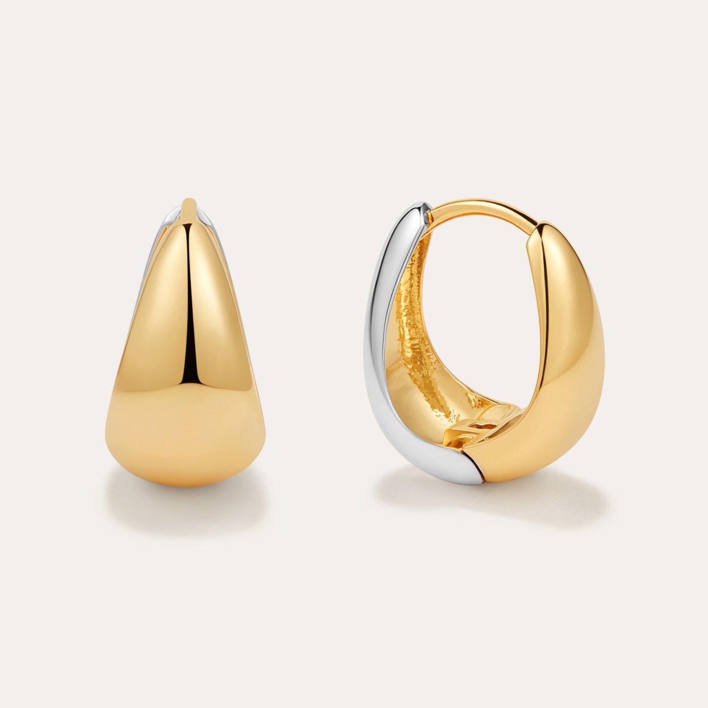 Gia Reversible Two-tone Chubby Hoops