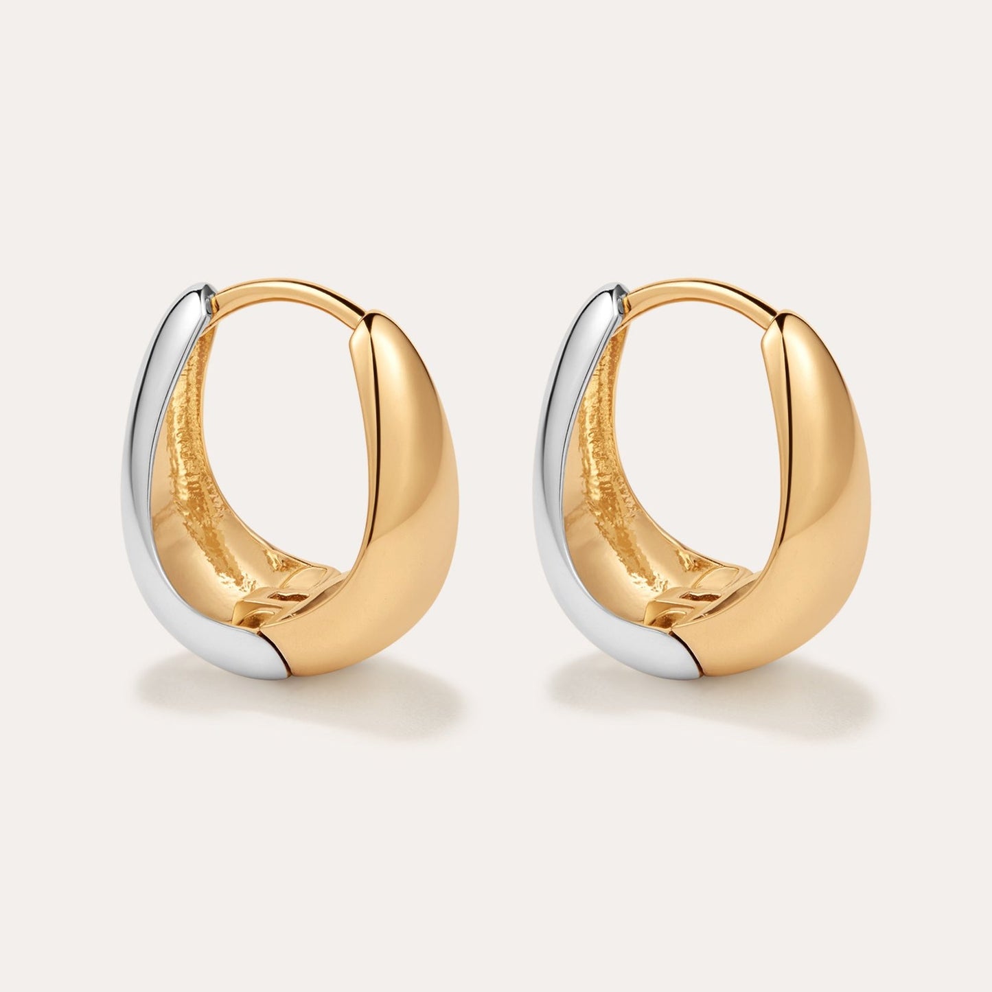 Gia Reversible Two-tone Chubby Hoops