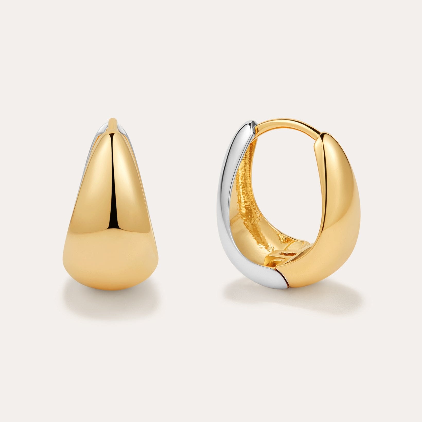 Gold and Silver Chunky Hoop Earrings