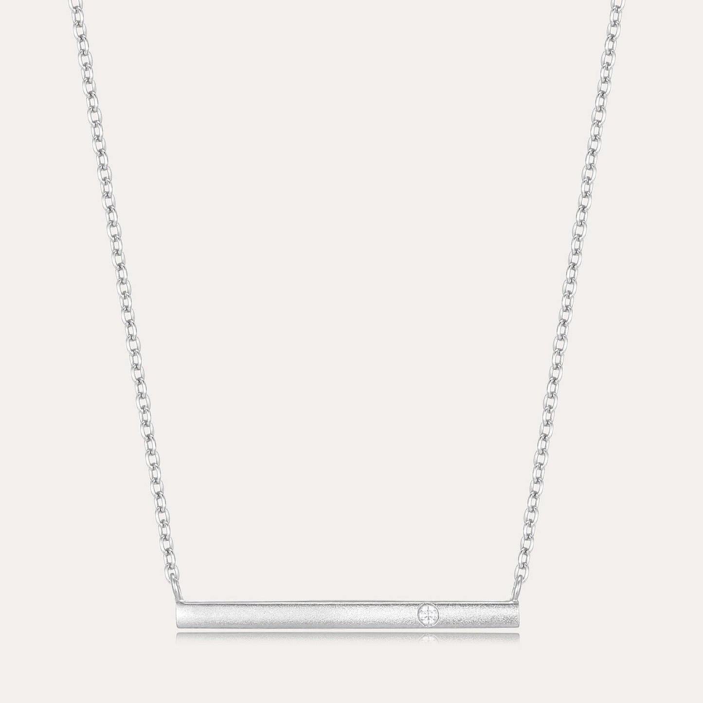 Womens Silver Bar Necklace