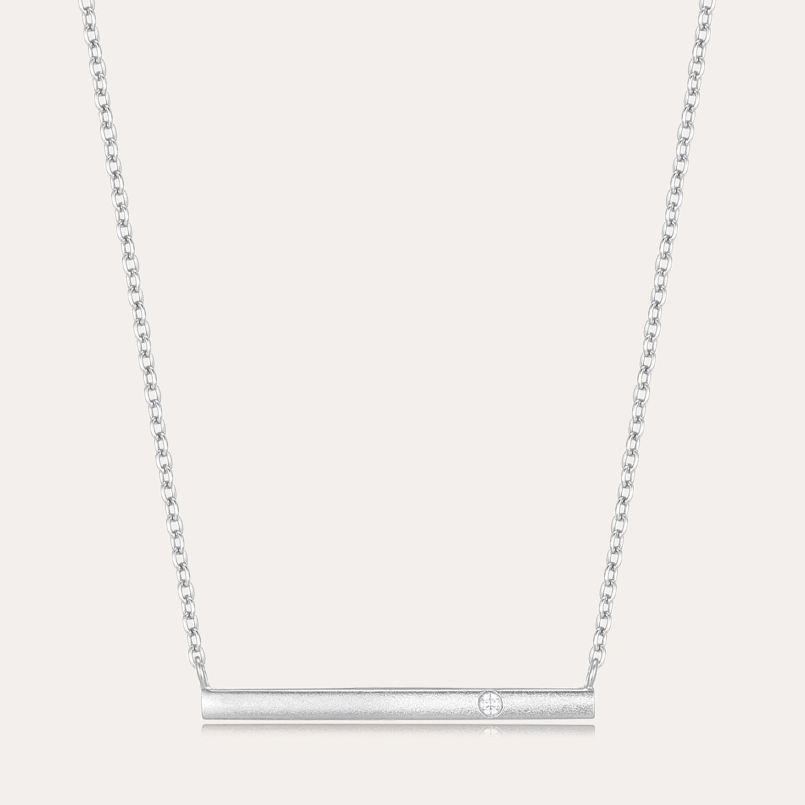 Womens Silver Bar Necklace