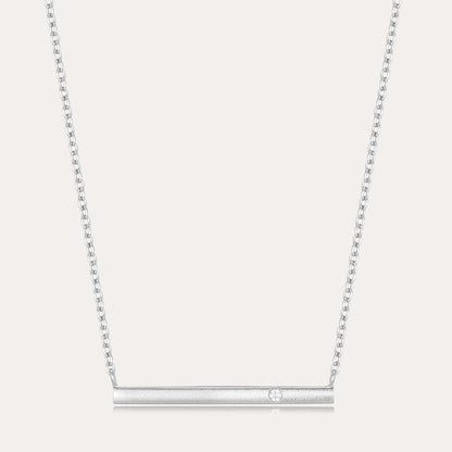 Womens Silver Bar Necklace