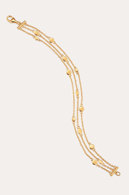 Gold multi layered bracelet