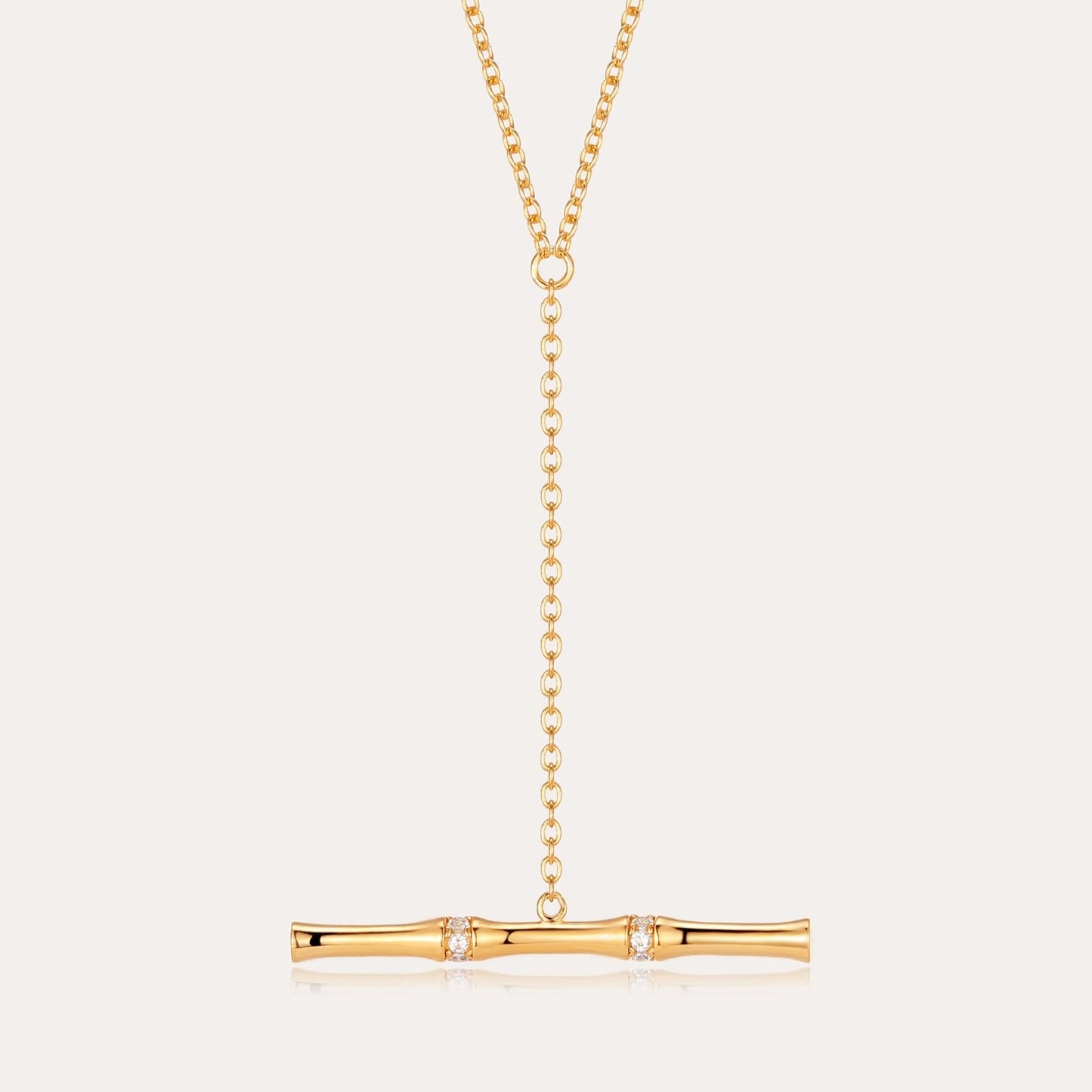 gold t bar necklace